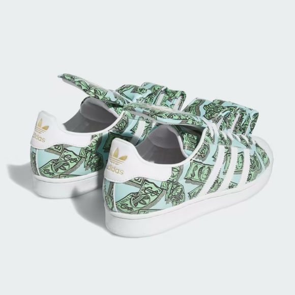 JEREMY SCOTT X ADIDAS 👟 MONEY PRINT 💵 SUPERSTAR SHOES NWT - Picture 5 of 9